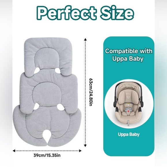 Infant Car Seat Insert Head & Body Support Cushion – Compatible with UPPAbaby - Picture 2 of 7